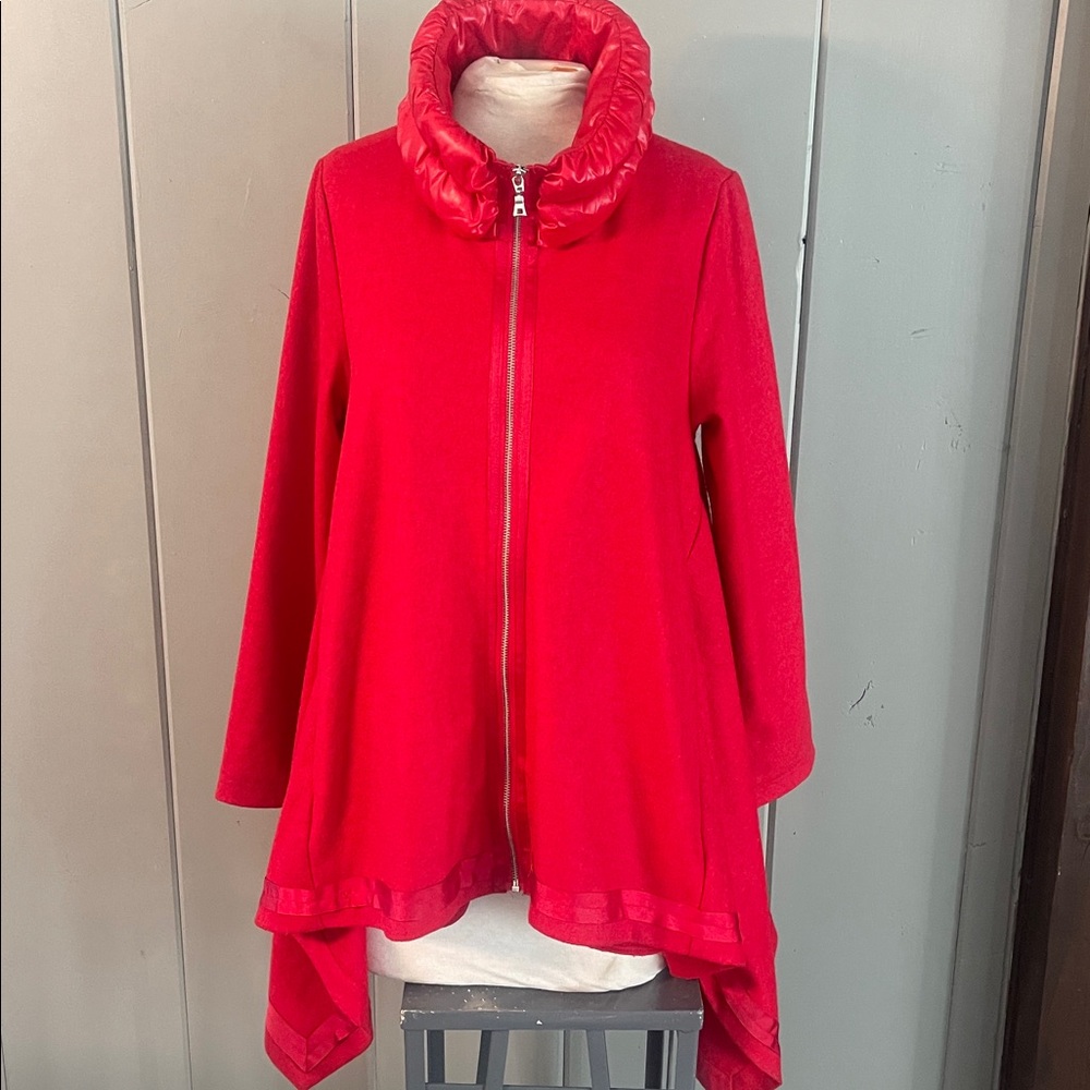 Firmiana Coat Jacket Cape Red Wool Quiet Luxury Old Money Avant Garde Romantic